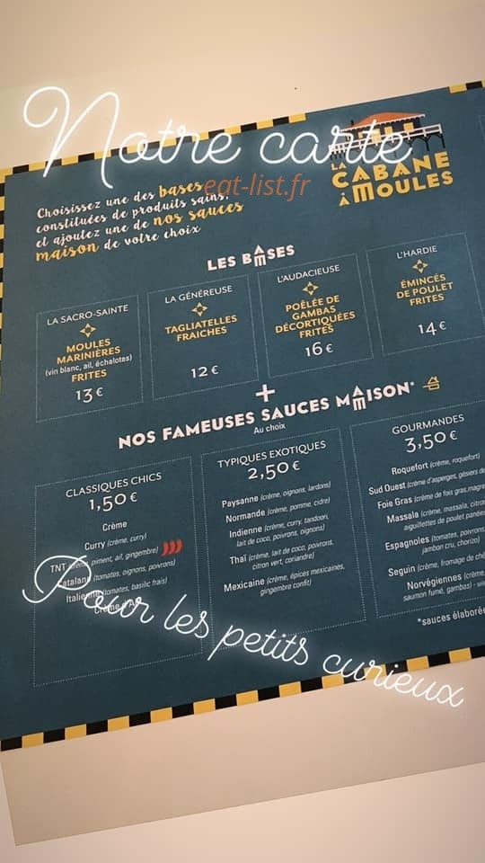 La Cabane à Moules — carte page 2