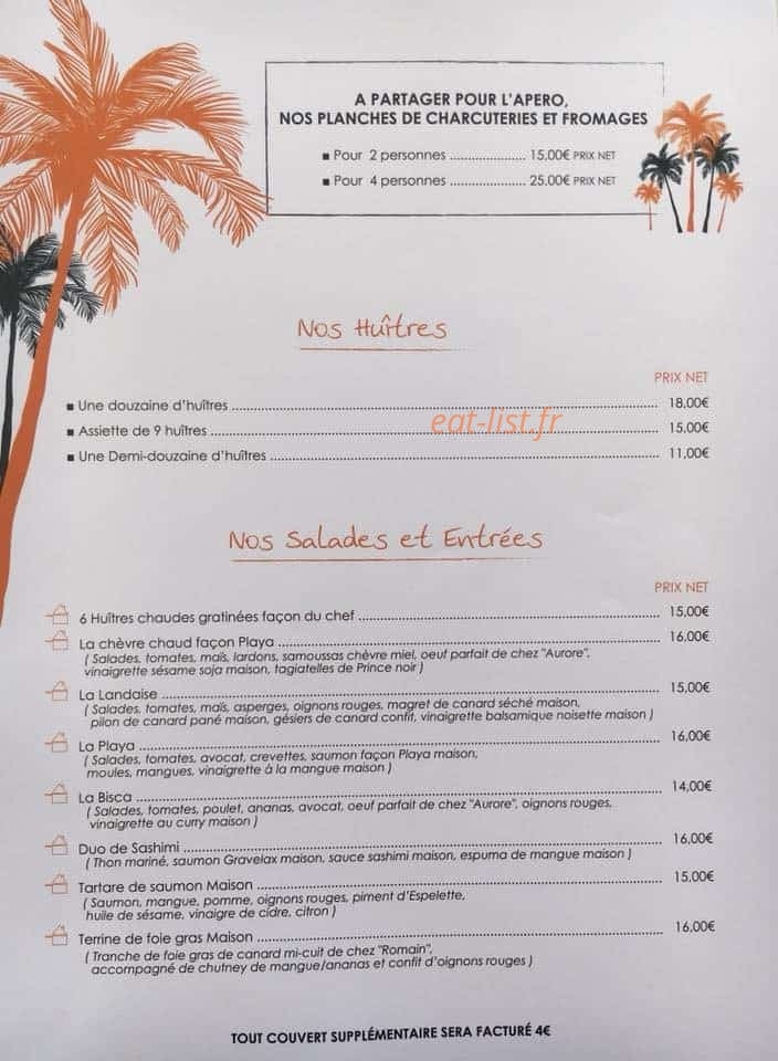 La Playa — carte page 3