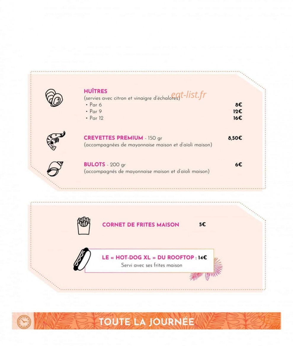 Le Rooftop — carte page 2