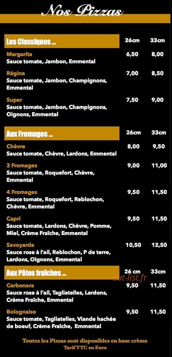 Au Parrain Pizza — carte page 2