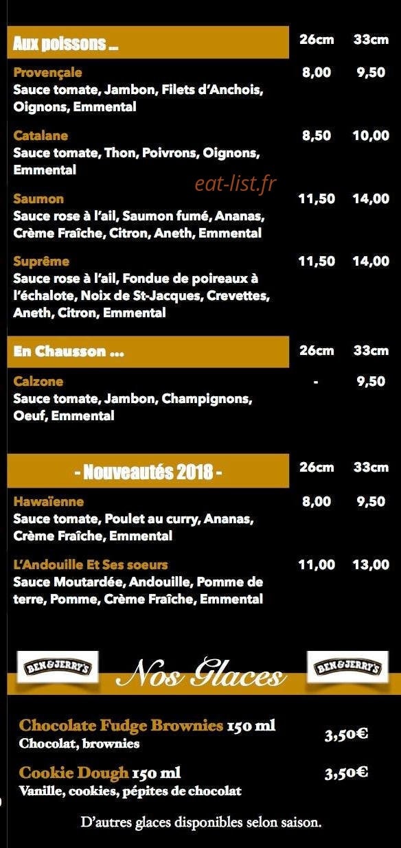 Au Parrain Pizza — carte page 4