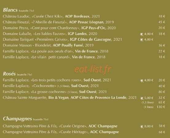 Chez Kiki — carte page 6