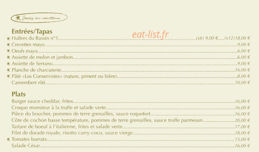 Chez Kiki — carte page 1