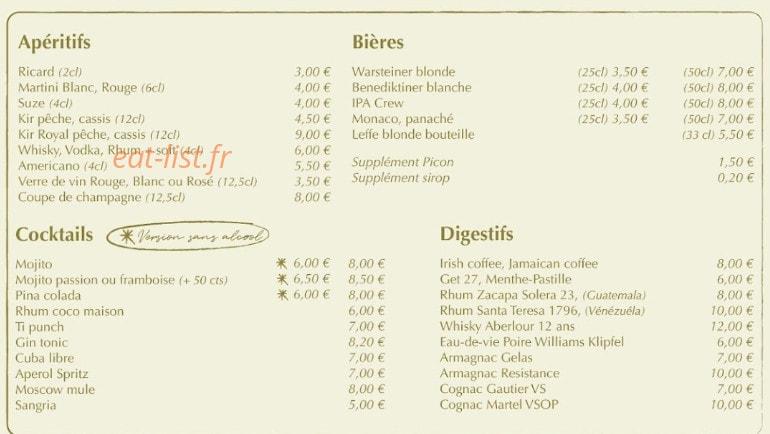 Chez Kiki — carte page 4