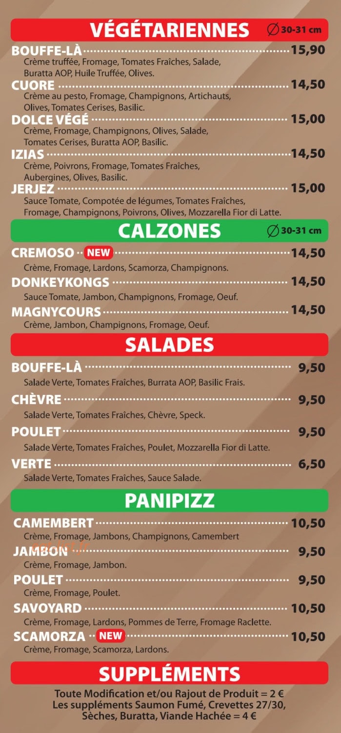 Kart Pizza — carte page 3