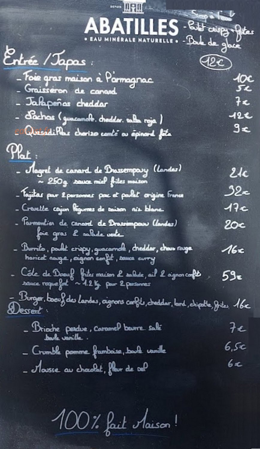 L'Agave — carte page 1