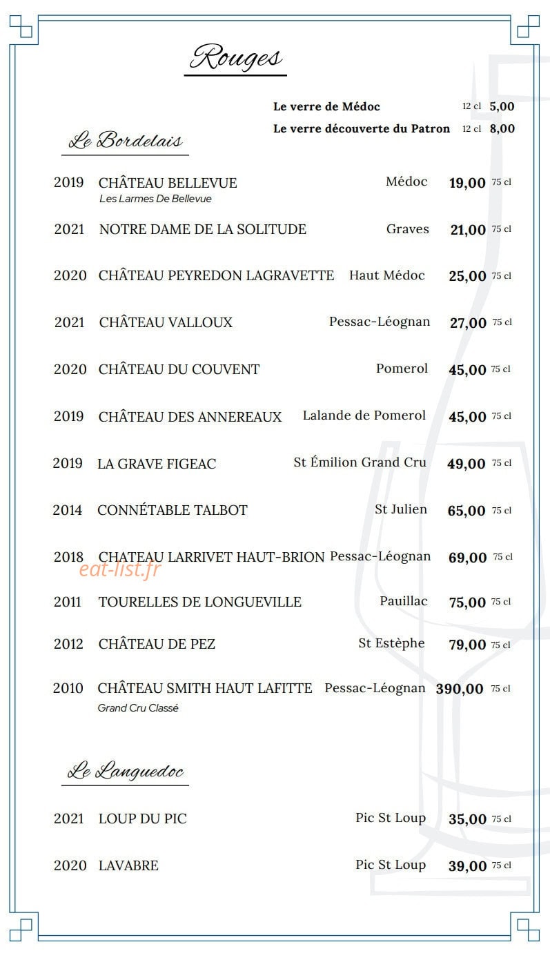 L’épicurien — carte page 9