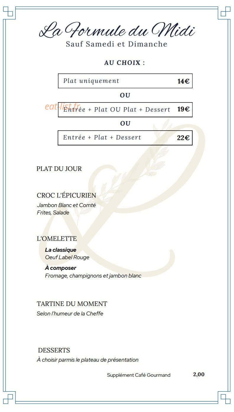 L’épicurien — carte page 3