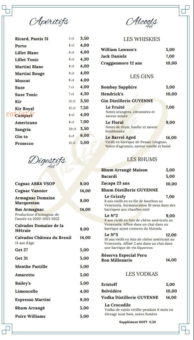 L’épicurien — carte page 6