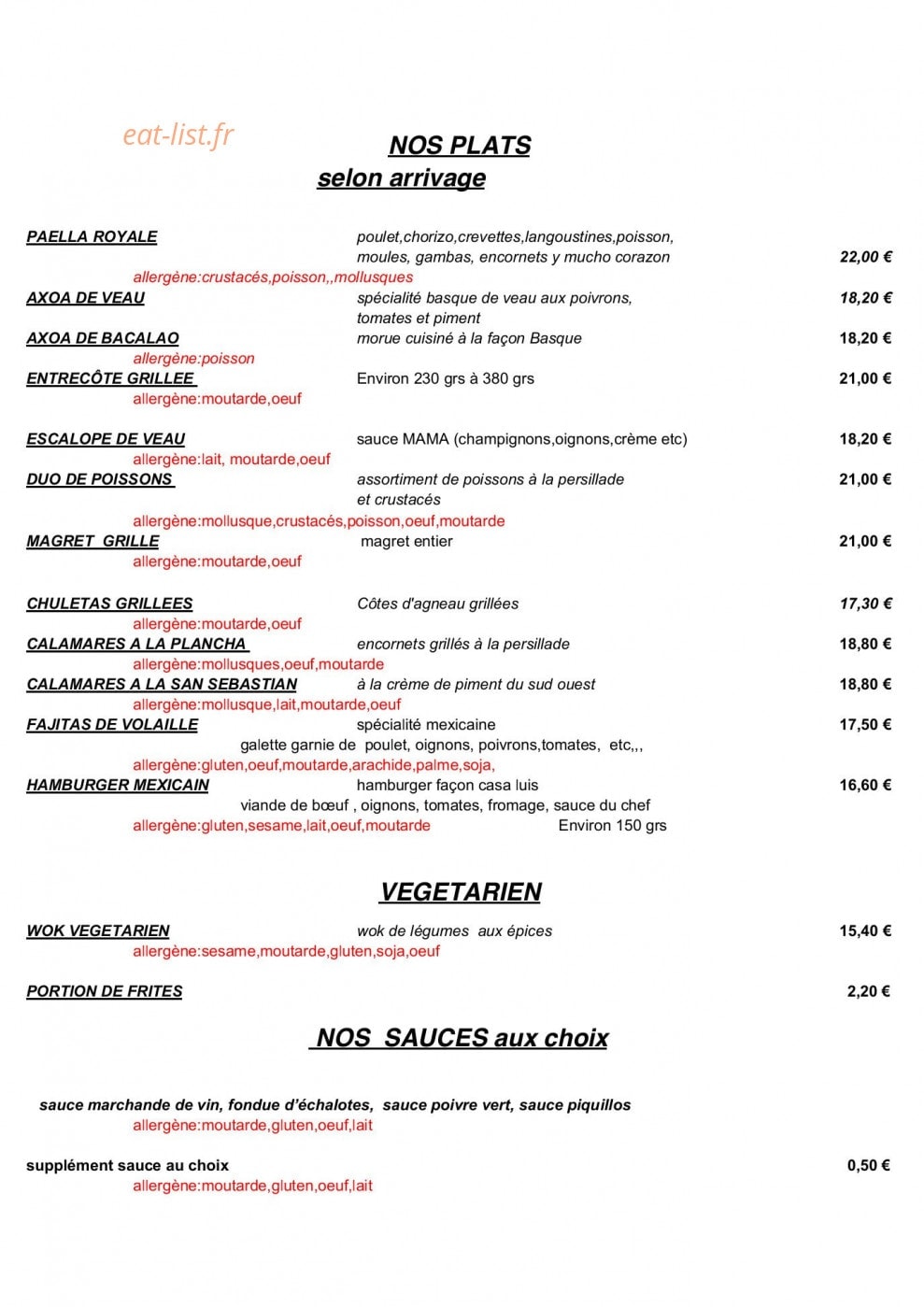 La Casa Luis — carte page 3