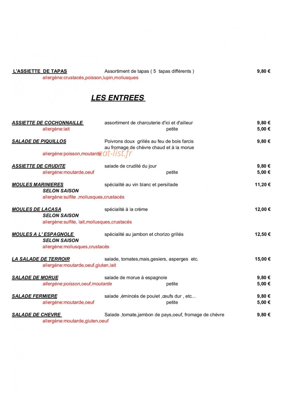 La Casa Luis — carte page 2