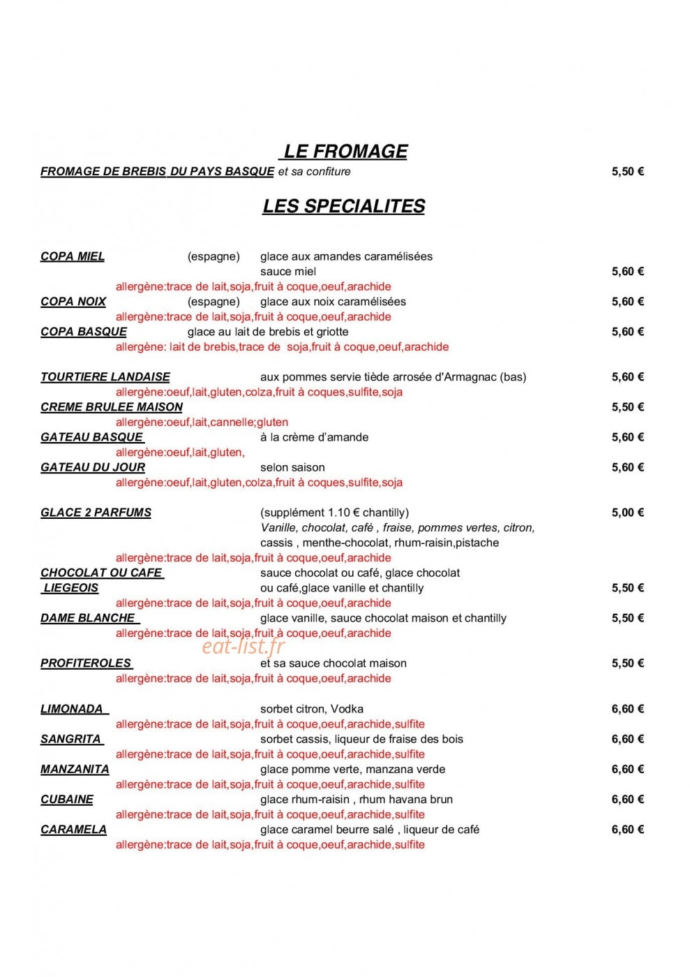 La Casa Luis — carte page 5