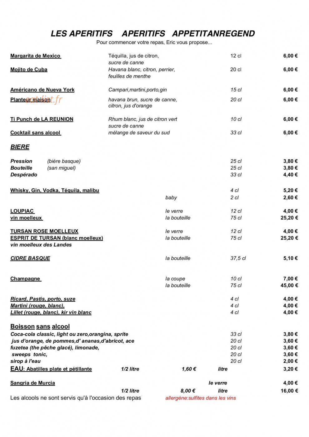 La Casa Luis — carte page 1