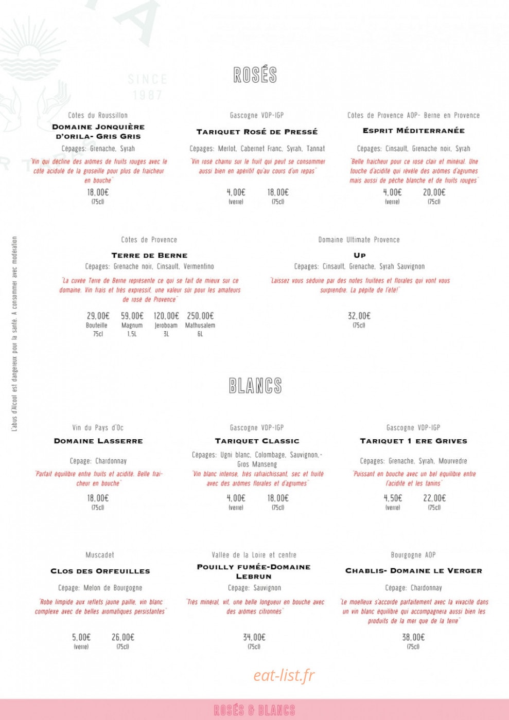 La Siesta — carte page 7