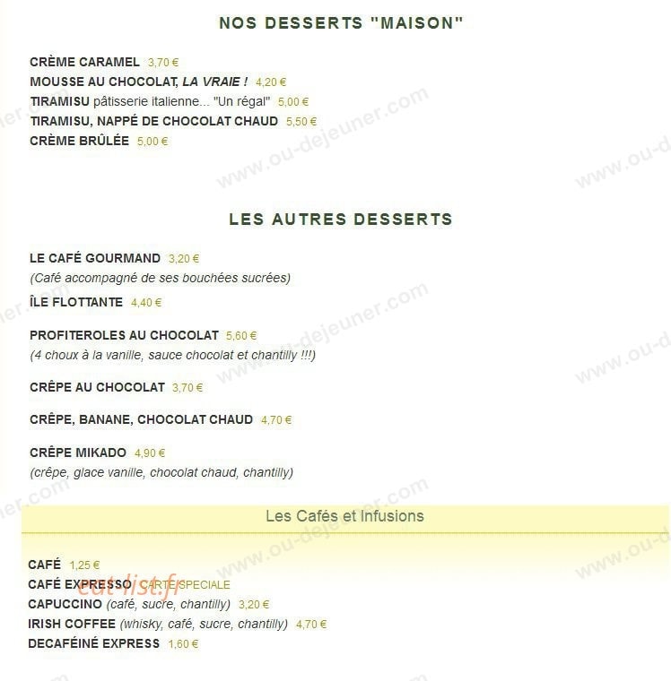 Le Mille Pâtes — carte page 9