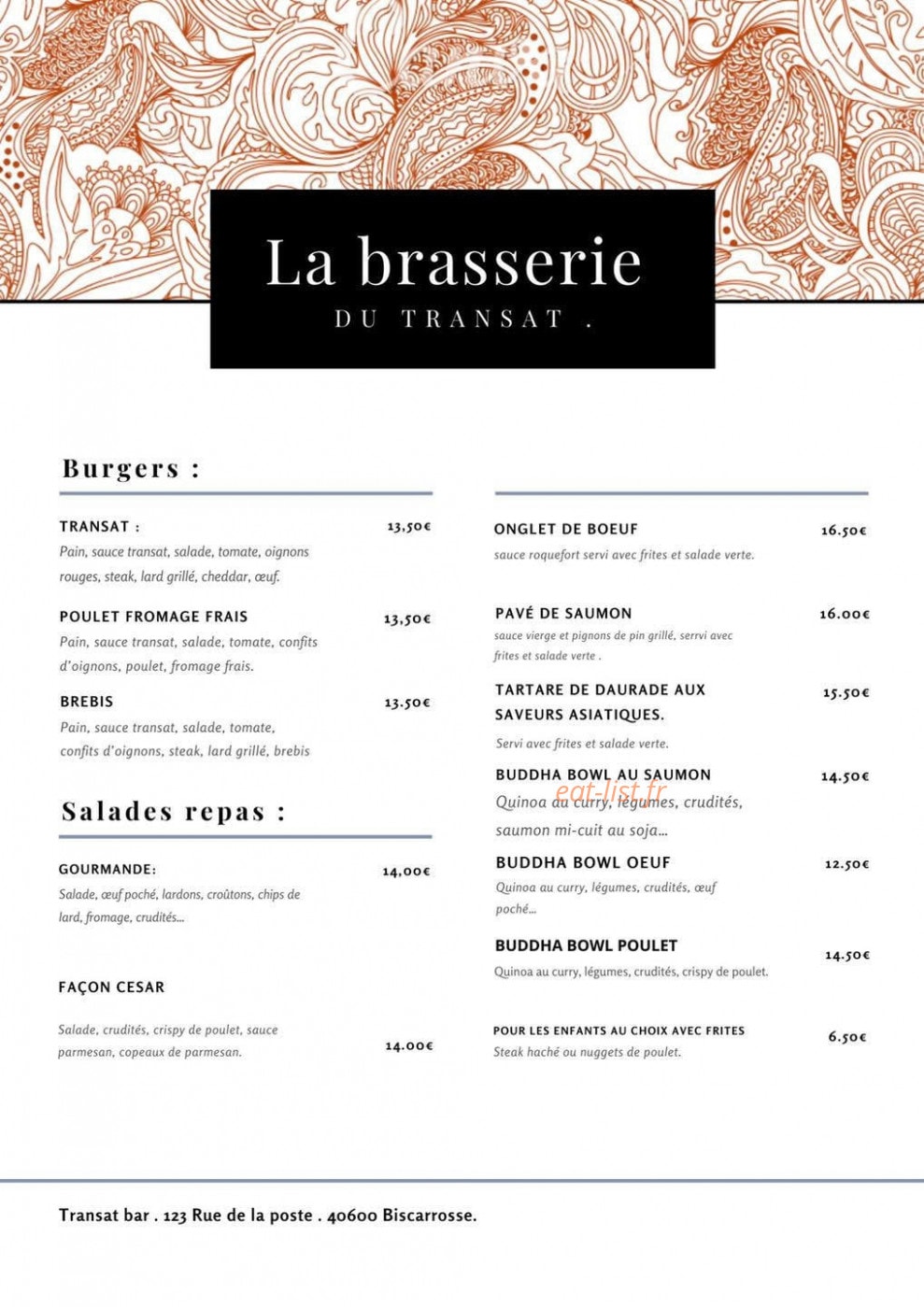 Le Transat — carte page 1