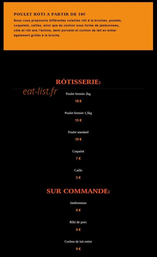 Le Wil Grill — carte page 1