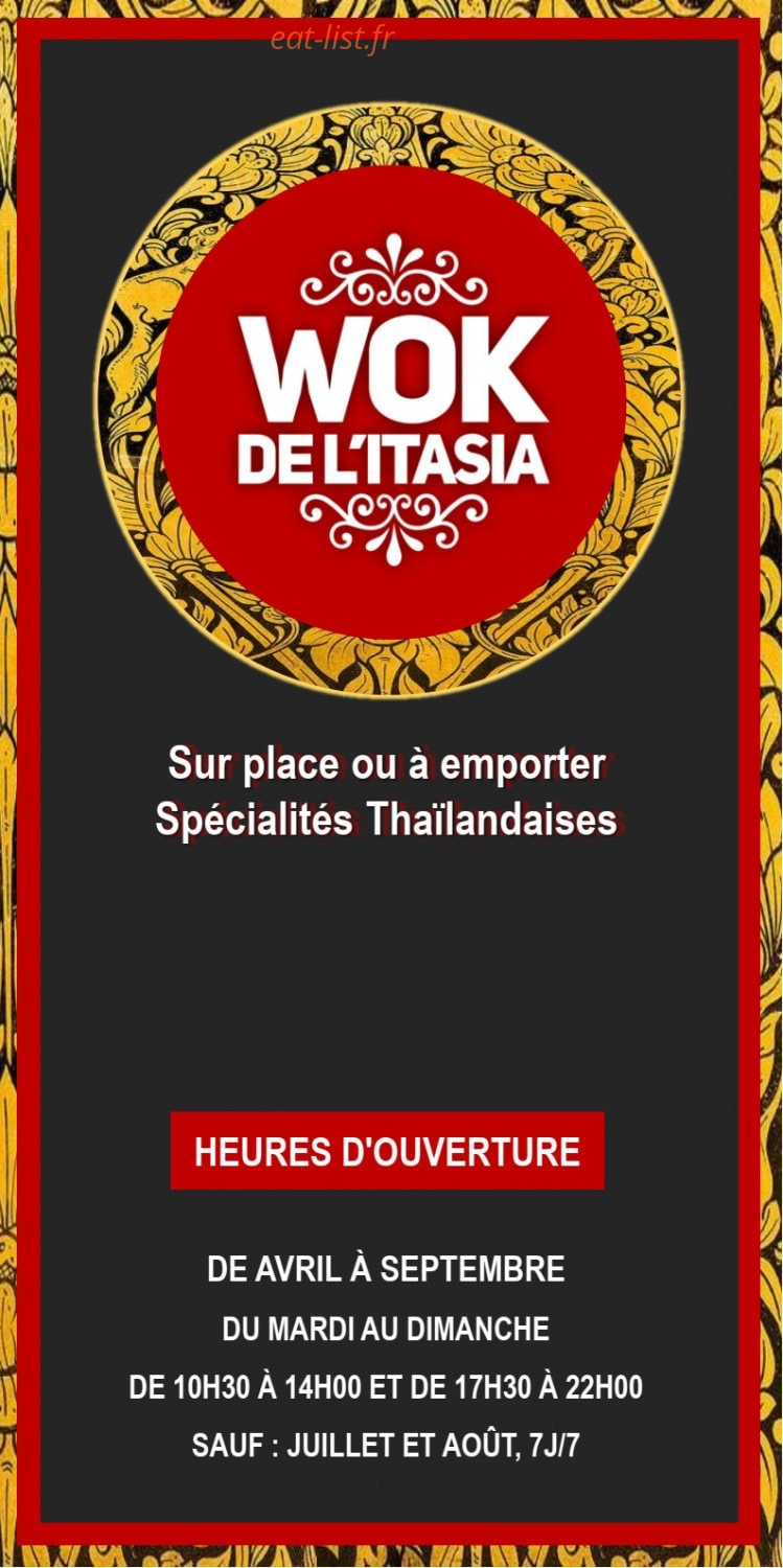 Le Wok De l'Itasia — carte page 1