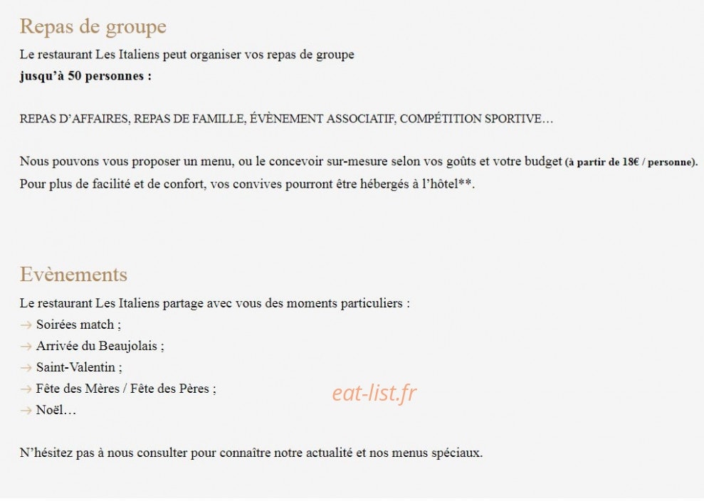Les Italiens — carte page 7