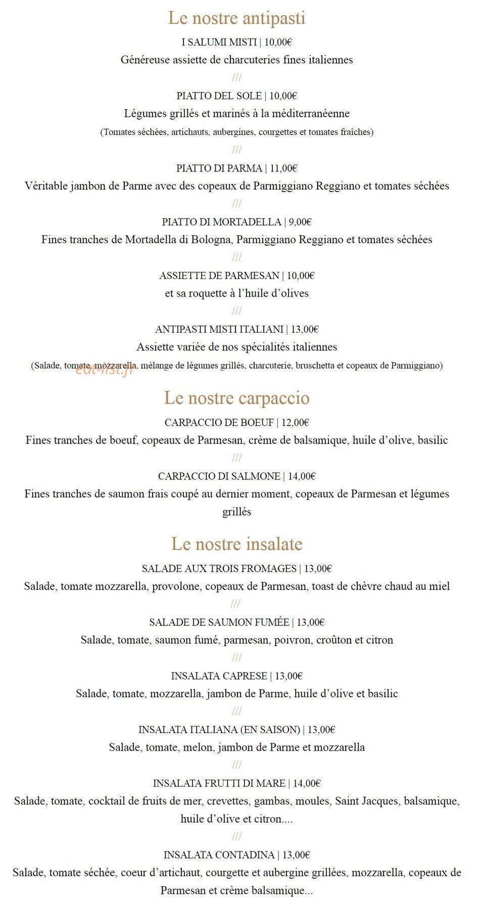 Les Italiens — carte page 1