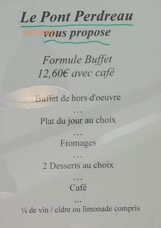 Restaurant A L'imprevu — carte page 1