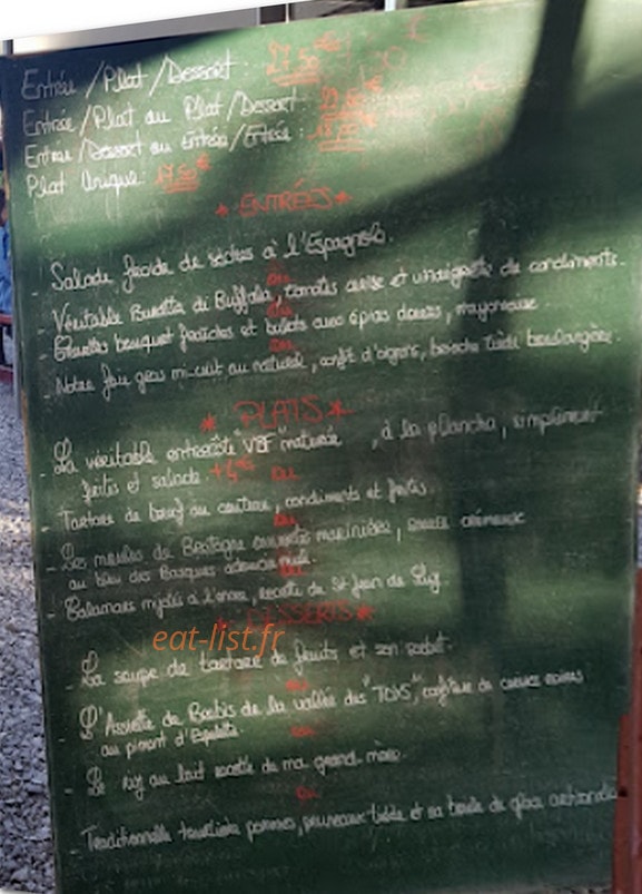 Restaurant Camette — carte page 1