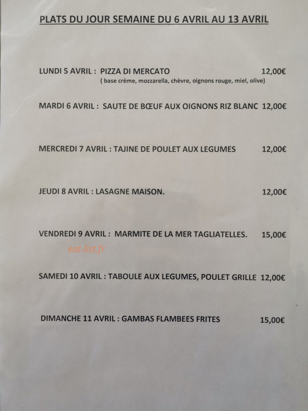 Restaurant Les Ecureuils — carte page 3