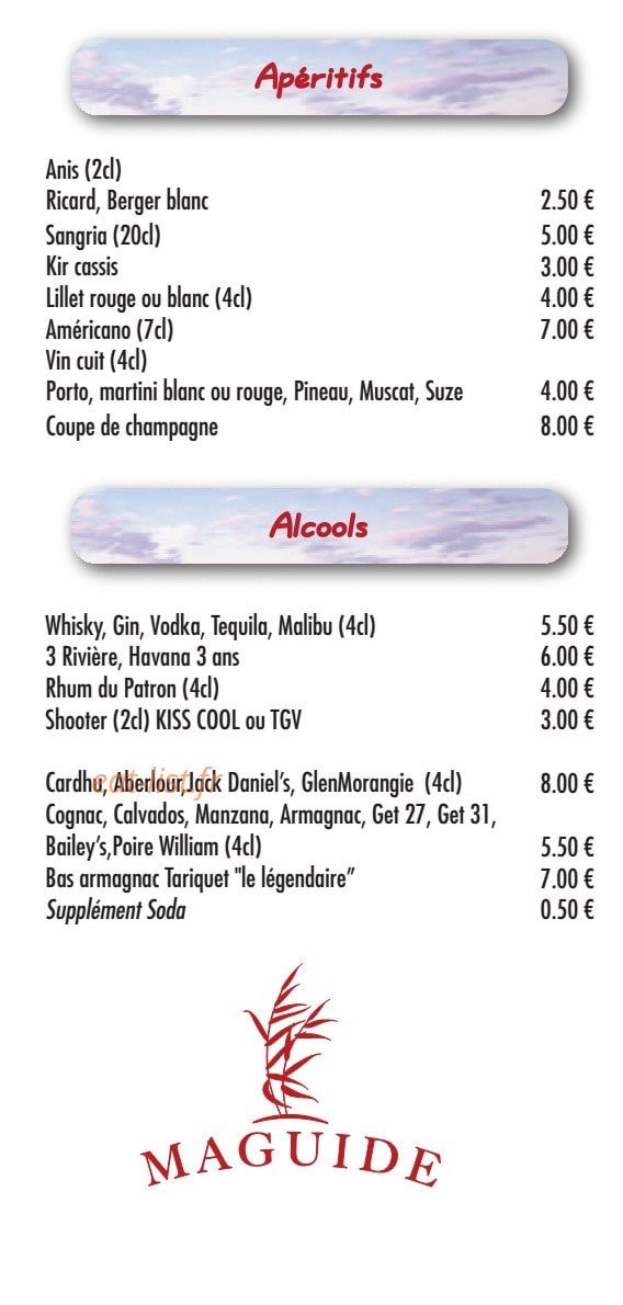 Restaurant Maguide — carte page 10