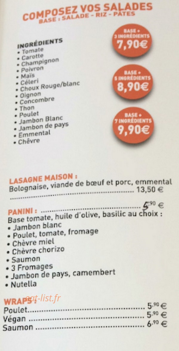 Snack de l'Océan — carte page 2