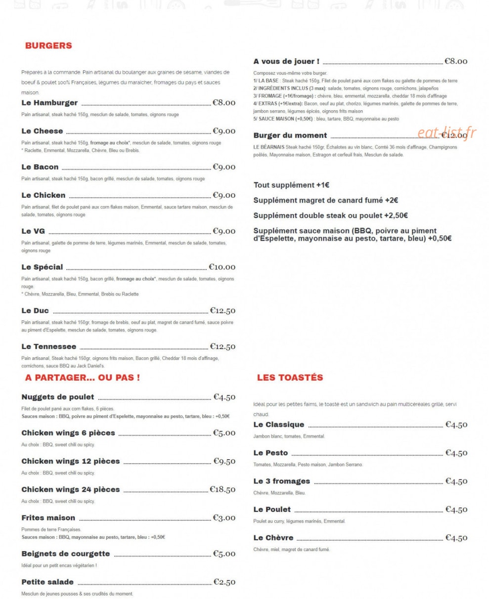 Le Local — carte page 1