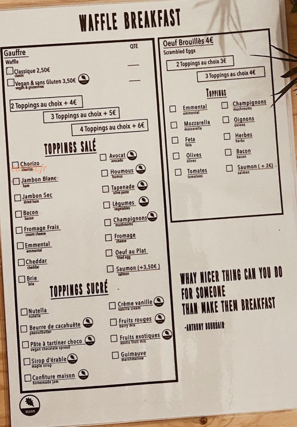 AmaZone Café — carte page 2