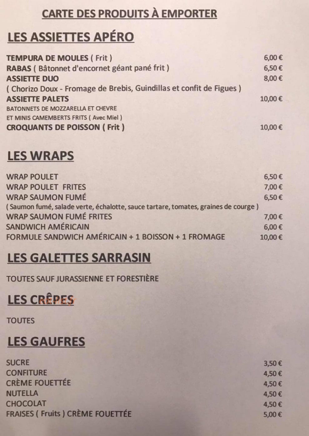 Bar Crêperie Restaurant L'Anthier — carte page 2