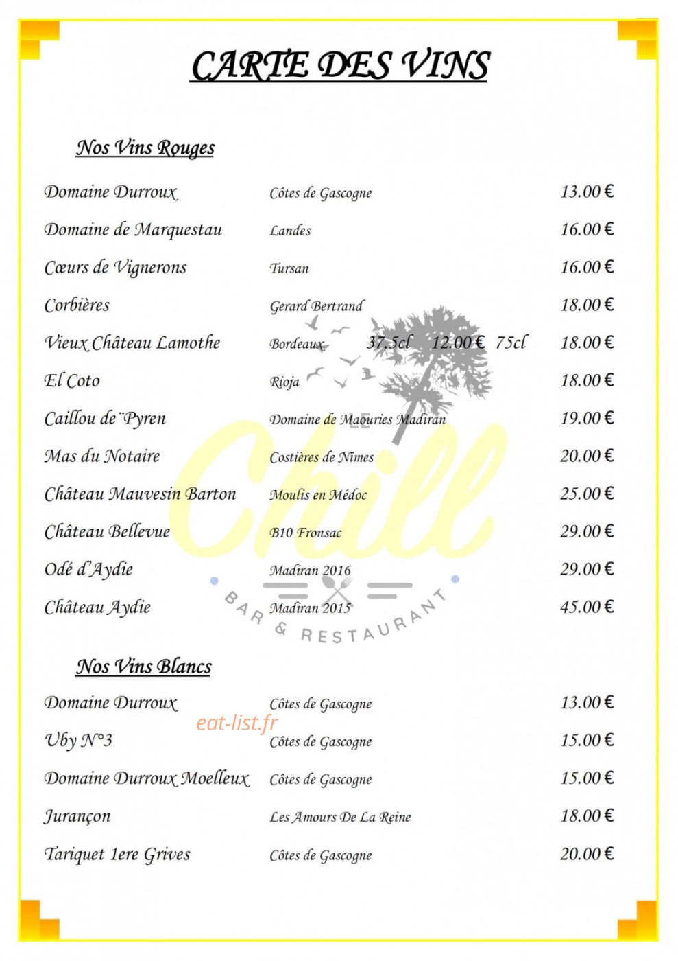 Le Chill — carte page 9
