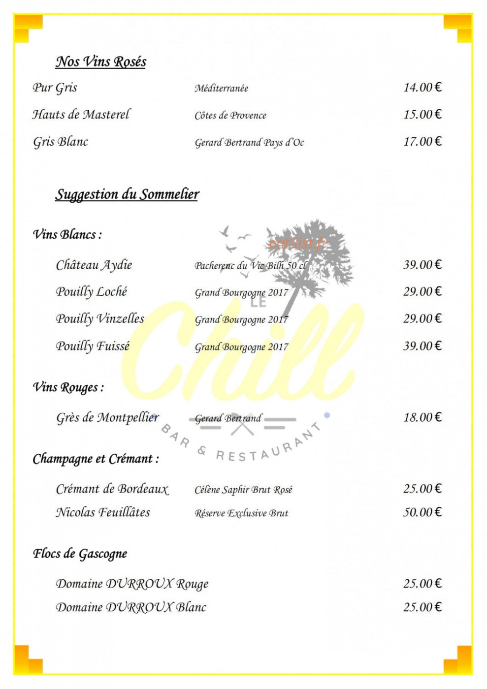 Le Chill — carte page 10