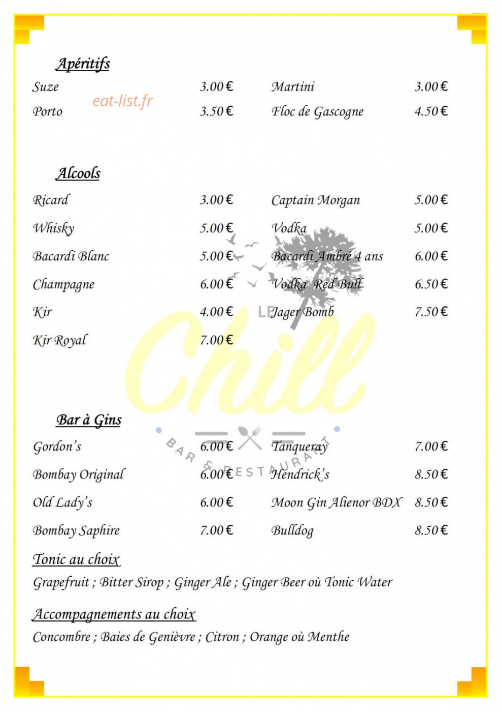 Le Chill — carte page 6
