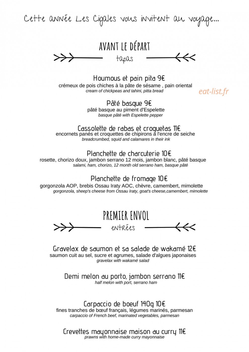 Les Cigales — carte page 3