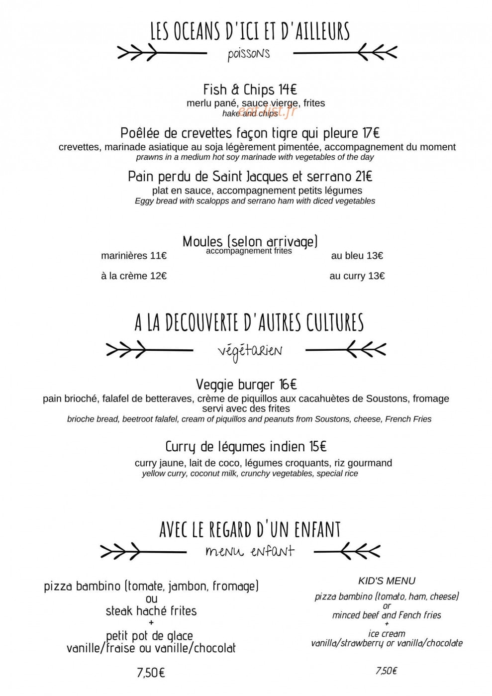 Les Cigales — carte page 5