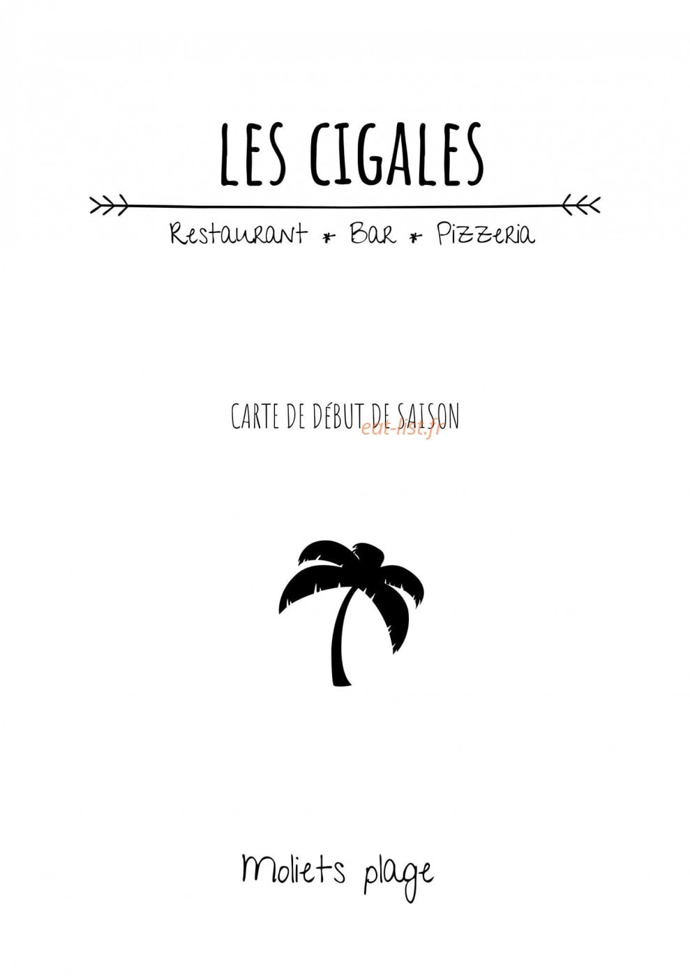 Les Cigales — carte page 1