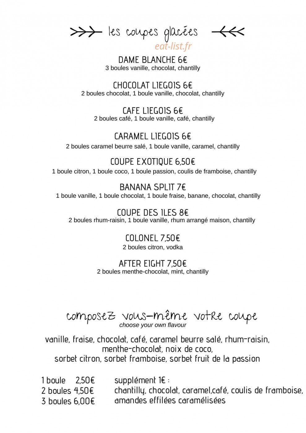 Les Cigales — carte page 8