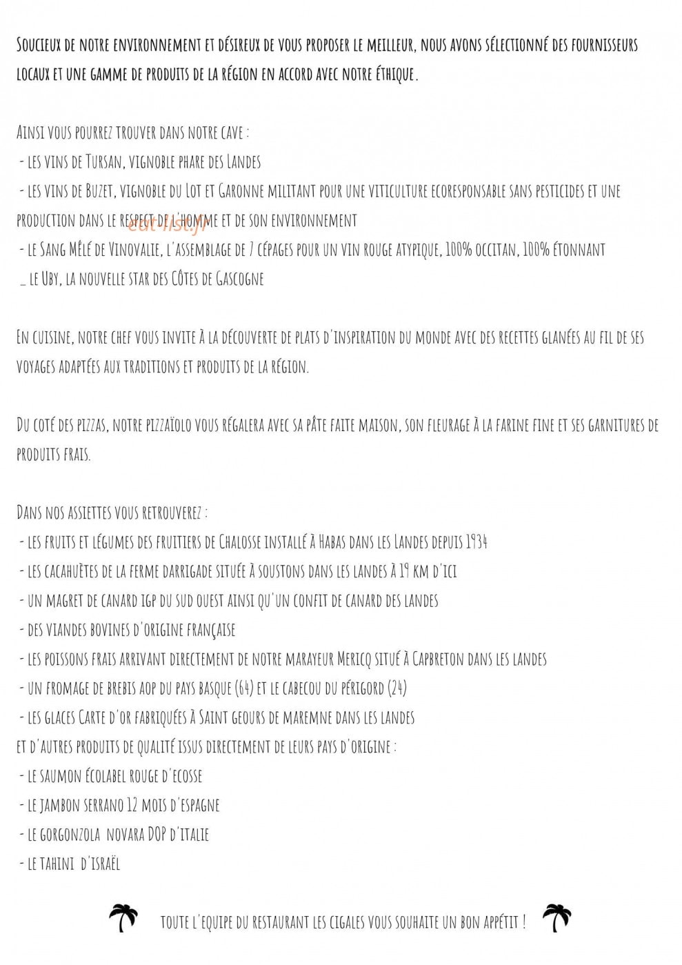 Les Cigales — carte page 2