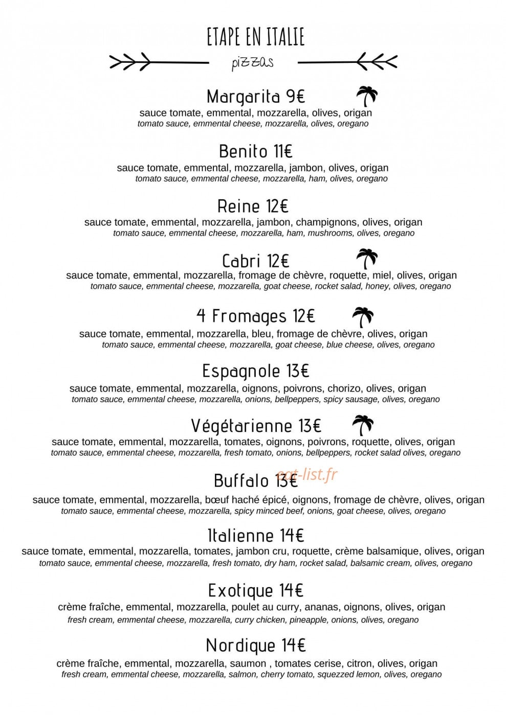 Les Cigales — carte page 6
