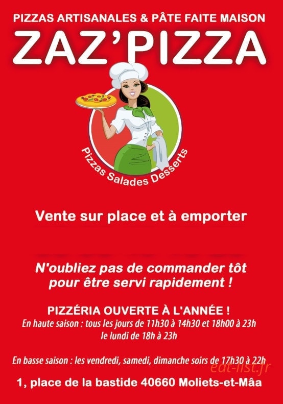 Zaz'Pizza — carte page 1