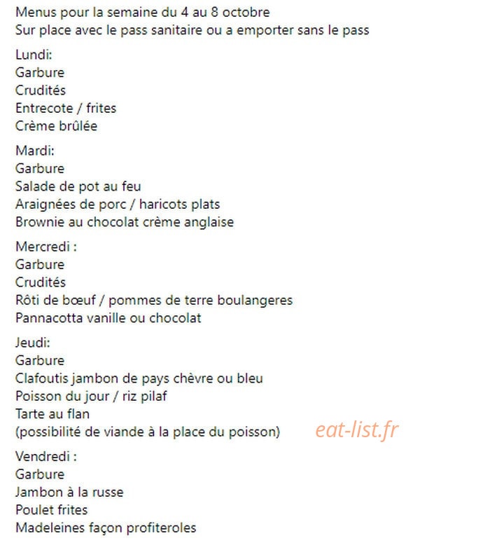 Le Relais des 4 Cantons — carte page 1