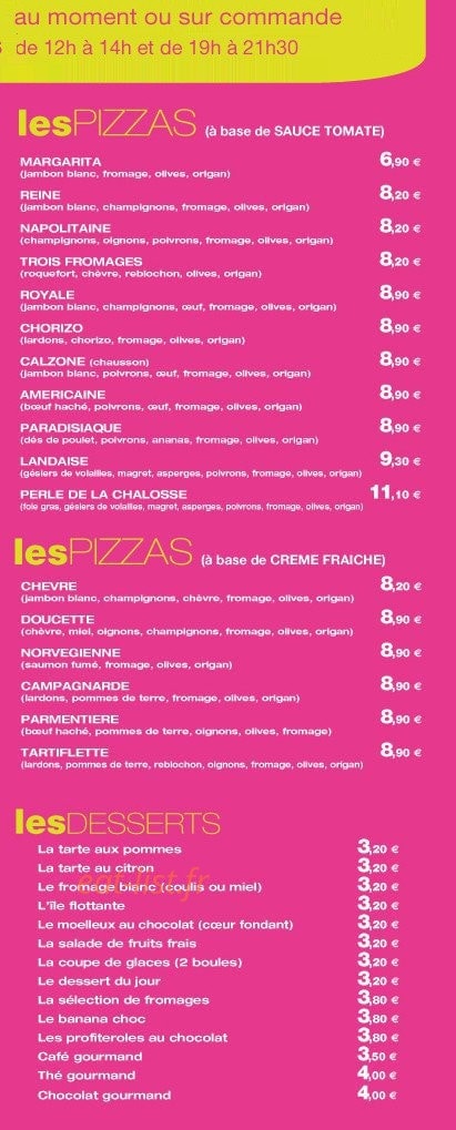 Le bistro du marché — carte page 3
