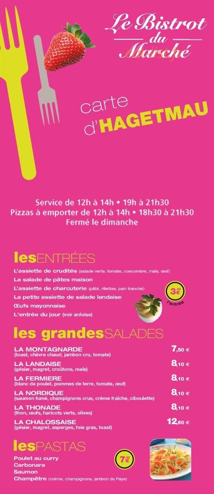 Le bistro du marché — carte page 1
