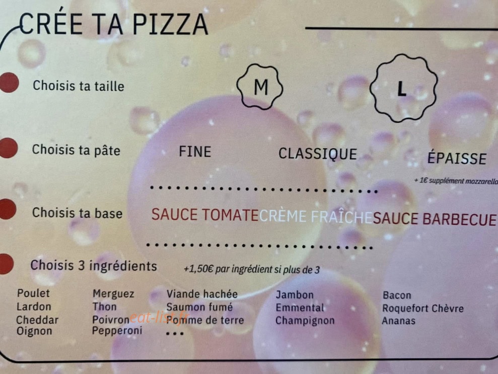 Aazam Pizza — carte page 2
