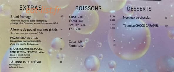 Aazam Pizza — carte page 3