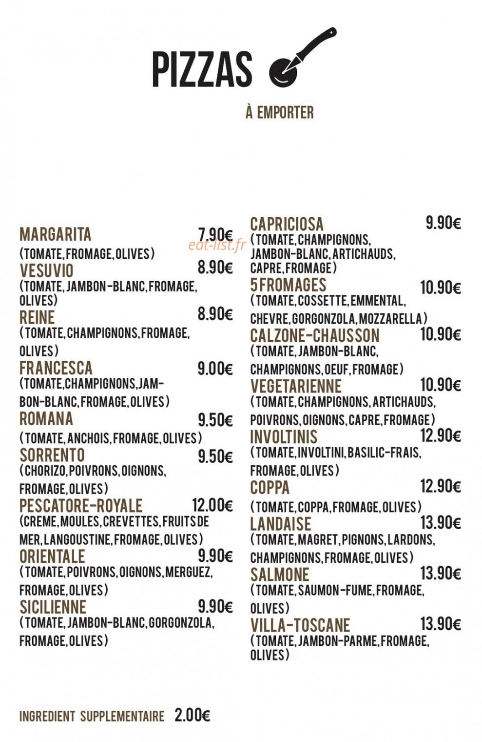 La Villa Toscane — carte page 1