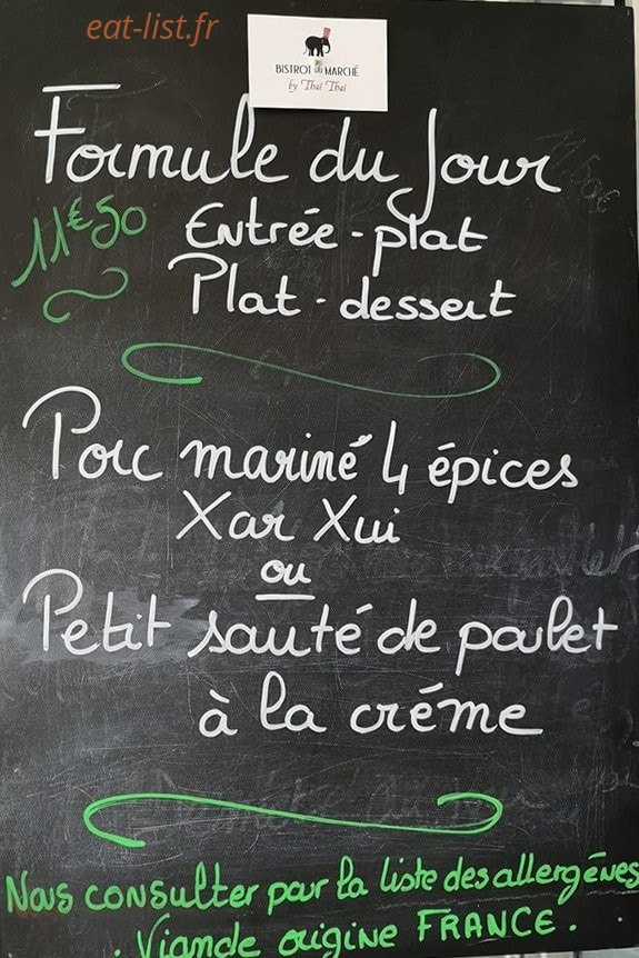 Bistrot du Marché By Thaï Thaï — carte page 1