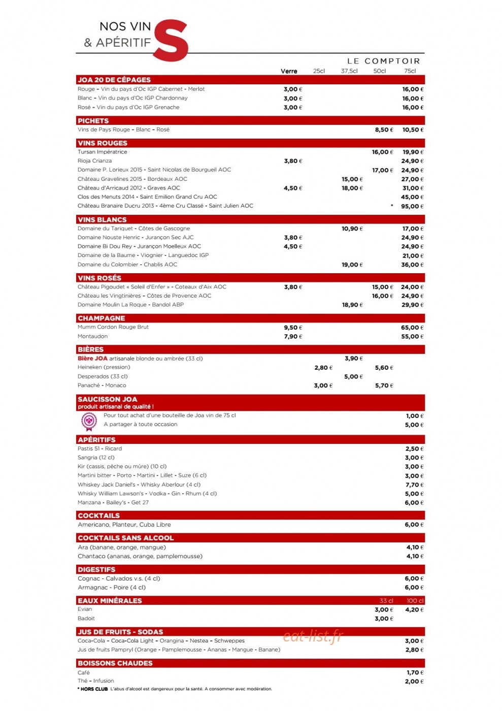 Comptoir JOA — carte page 4